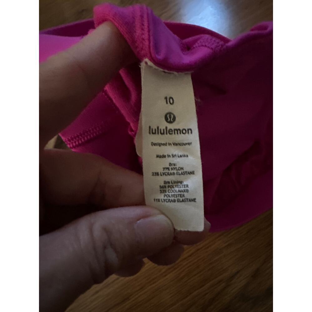 Lululemon magenta pink Crossback padded sports bra size 10 yoga running straps - Picture 5 of 6